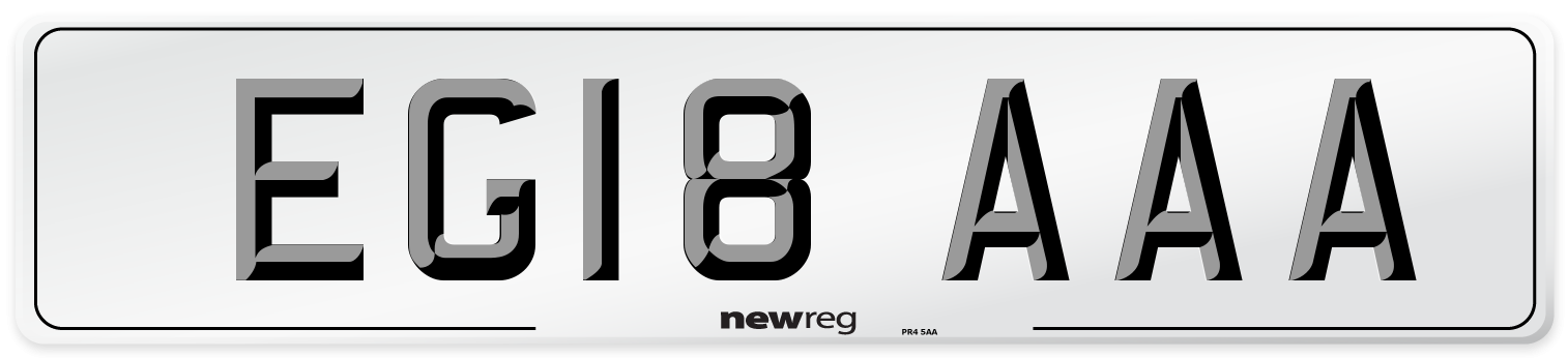 EG18 AAA Number Plate from New Reg